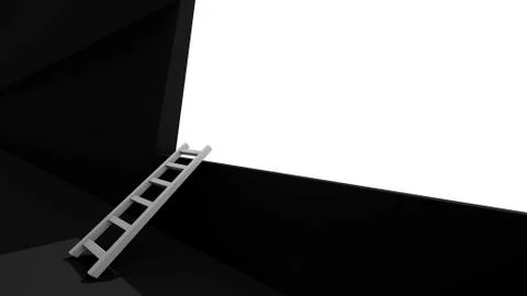 Ladder over wall Stock Illustration