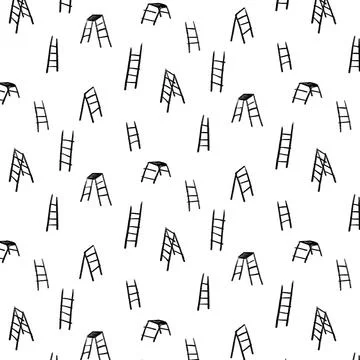 Ladder pattern vector illustration in hand drawn style. Abstract doodle 스톡 일러스트