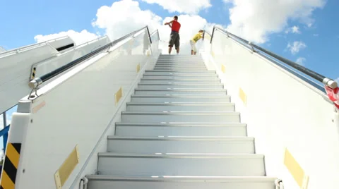 Ladder of the plane Stock Footage 39954443