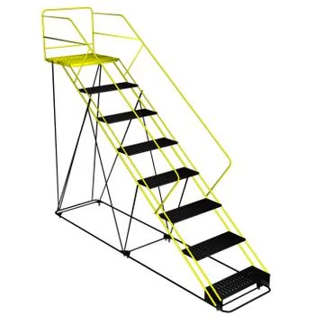 Ladder with platform - 3D render Stock Illustration
