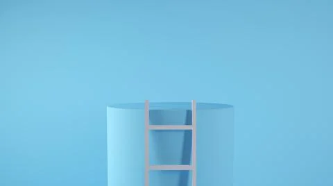 Ladder on a platform Stock Illustration