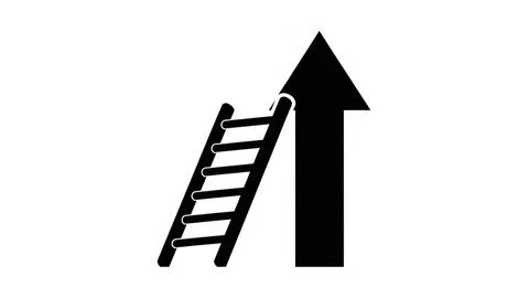 Ladder pointing upwards Stock Illustration