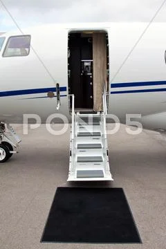 Ladder in a private jet Stock Photos