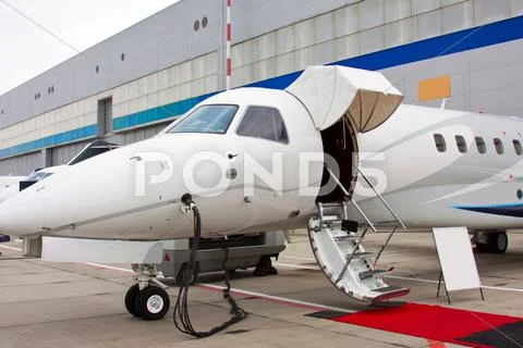 Ladder in a private jet Stock Photos