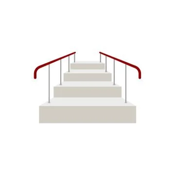 Ladder with railing Front view isolated. Vector illustration Ilustración de archivo