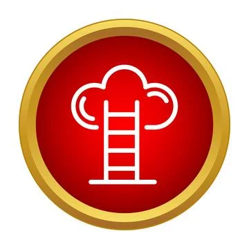Ladder reaching cloud presenting business career goal progress Ilustración de archivo
