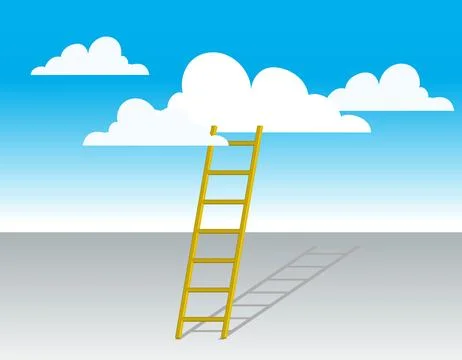Ladder reaching clouds Stock Illustration