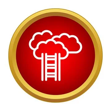 Ladder reaching clouds representing career growth concept Stock-Illustration