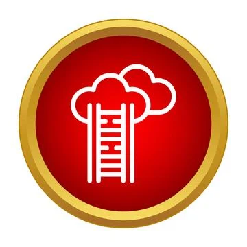 Ladder reaching through clouds symbolizing ambition and progress Stock Illustration