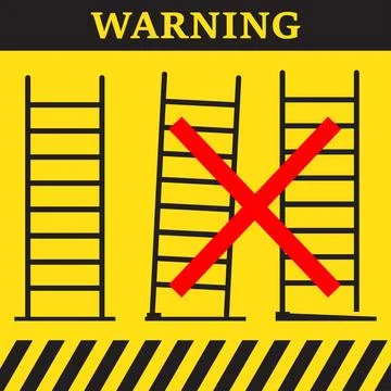 Ladder right and wrong placement Stock Illustration