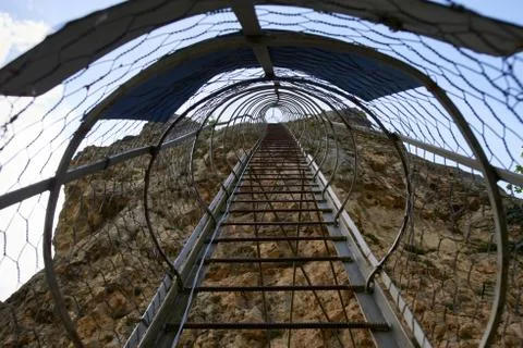 Ladder to the rock Stock Photos