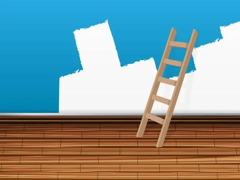 Ladder in room Stock Illustration