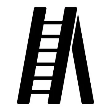 Ladder simple vector icon. Black and white illustration of ladder. Solid linear Illustrazione stock