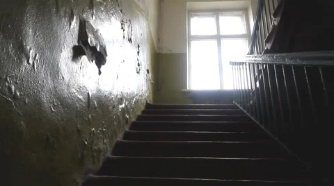 Ladder with steps at the thrown school Stock Footage 44468210