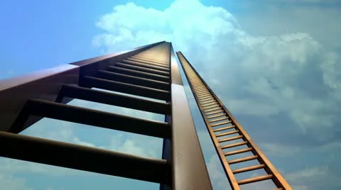 Ladder success heaven promotion Stock Footage