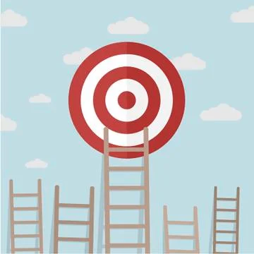 Ladder Target Clouds Stock Illustration