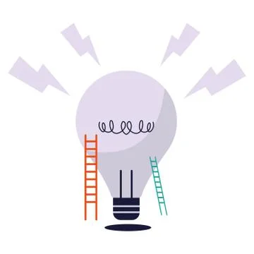 Ladder of thoughts and generating ideas Stock Illustration