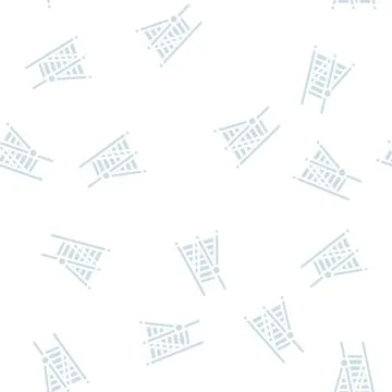 Ladder tool glyph vector seamless pattern isolated Illustrazione stock