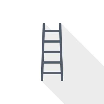 Ladder vector icon, step, climb, tool, level concept flat design illustration Stock Illustration