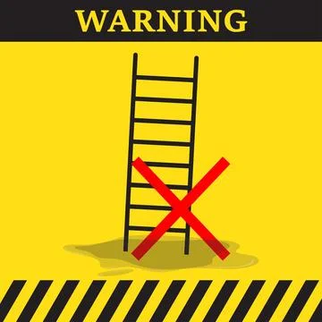 Ladder wrong placement Stock Illustration