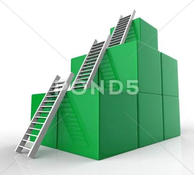 Ladders growth showing upwards winner and progress Stock Illustration