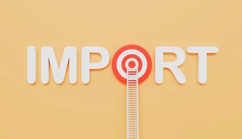 Ladders leaning on Import written eye target on wall pastel color background 스톡 일러스트