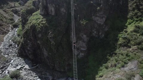 LADDERS IN THE MOUNTAIN Stock Footage 326228883