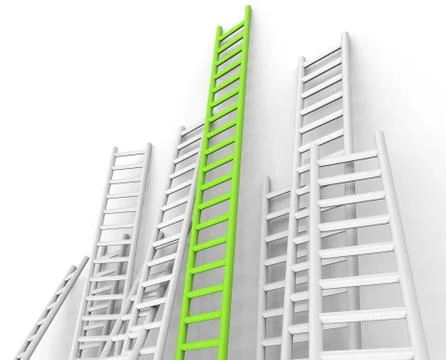 Ladders obstacle showing conquering adversity and challenge Stock Illustration