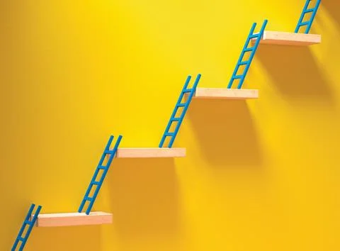 Ladders To Success Stock Illustration