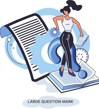Ladge question mark. Problem and solution concept metaphor. Ask questions. FAQ Stock Illustration