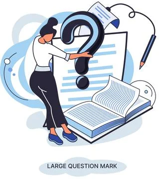Ladge question mark. Problem and solution concept metaphor. Ask questions. FAQ 스톡 일러스트