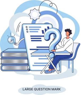 Ladge question mark. Problem and solution concept metaphor. Ask questions. FAQ 스톡 일러스트