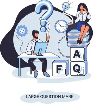 Ladge question mark. Problem and solution concept metaphor. Ask questions. FAQ イラスト素材