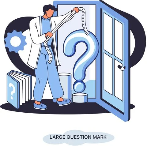 Ladge question mark. Problem and solution concept metaphor. Ask questions. FAQ 库存插图