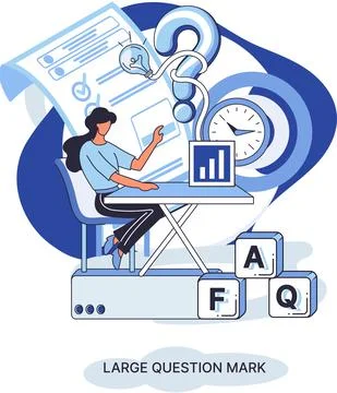 Ladge question mark. Problem and solution concept metaphor. Ask questions. FAQ イラスト素材