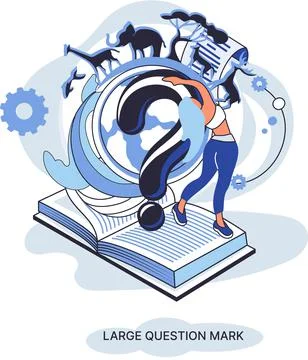 Ladge question mark. Problem and solution concept metaphor. Ask questions. FAQ Stock Illustration