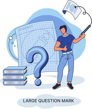 Ladge question mark. Problem and solution concept metaphor. Ask questions. FAQ 스톡 일러스트