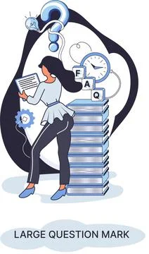 Ladge question mark. Problem and solution concept metaphor. Ask questions. FAQ Stock Illustration