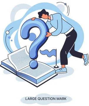Ladge question mark. Problem and solution concept metaphor. Ask questions. FAQ 스톡 일러스트