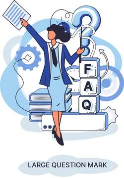 Ladge question mark. Problem and solution concept metaphor. Ask questions. FAQ イラスト素材