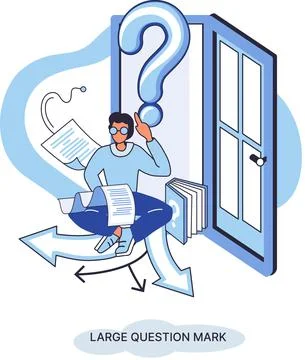 Ladge question mark. Problem and solution concept metaphor. Ask questions. FAQ 스톡 일러스트