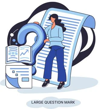 Ladge question mark. Problem and solution concept metaphor. Ask questions. FAQ 스톡 일러스트