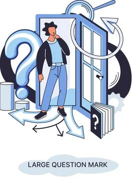 Ladge question mark. Problem and solution concept metaphor. Ask questions. FAQ Stock Illustration