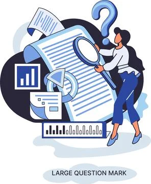 Ladge question mark. Problem and solution concept metaphor. Ask questions. FAQ Stockillustratie