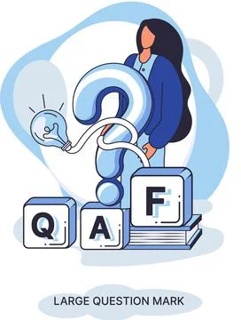 Ladge question mark. Problem and solution concept metaphor. Ask questions. FAQ 스톡 일러스트