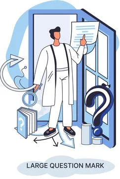 Ladge question mark. Problem and solution concept metaphor. Ask questions. FAQ 스톡 일러스트