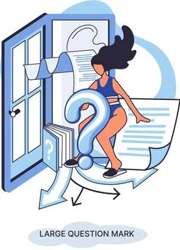 Ladge question mark. Problem and solution concept metaphor. Ask questions. FAQ Stock Illustration