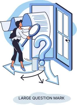 Ladge question mark. Problem and solution concept metaphor. Ask questions. FAQ 스톡 일러스트