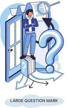 Ladge question mark. Problem and solution concept metaphor. Ask questions. FAQ イラスト素材