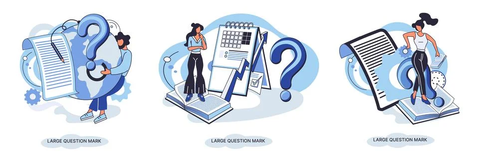 Ladge question mark. Problem and solution concept metaphor. Ask questions. FAQ Stock Illustration